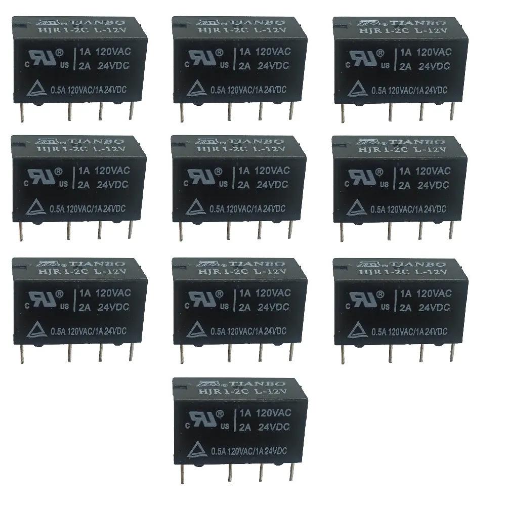 رله مخابراتی 12 ولت دو کنتاکت تیانبو کد HJR1-2CL-12V بسته 10 عددی - Image 3